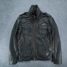 Superdry Black Leather Bomber