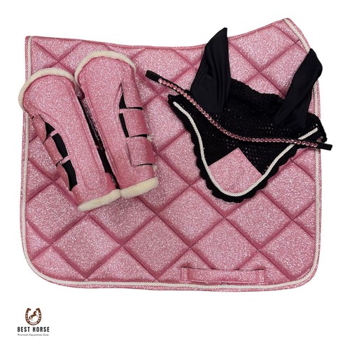 Pink glitter saddle - glitter, set
