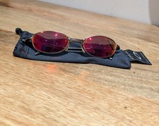 Vintage (circa 2000) Oakley E Wire 2.1 sunglasses with ruby iridium lenses