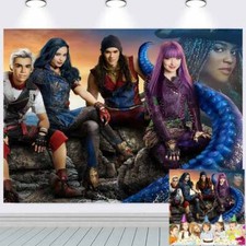 Descendants Party Supplies Birthday Backdrop Banner Vinyl for Kids Party 7x5ft