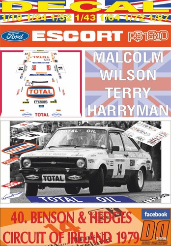 Decal ford escort 1800 mkii - rs,