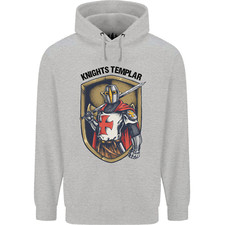 Knights Templar St Georges Day England Mens 80% Cotton Hoodie