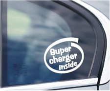 SUPER CHARGER INSIDE CAR WINDOW STICKER BOOT IN WHITE ALL COLOURS MINI COOPER S