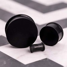 Black Solid Silicone Plug / Gauge