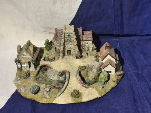 Resin ornament village church - resin,