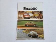 SIMCA 1000 SALES BROCHURE 1972