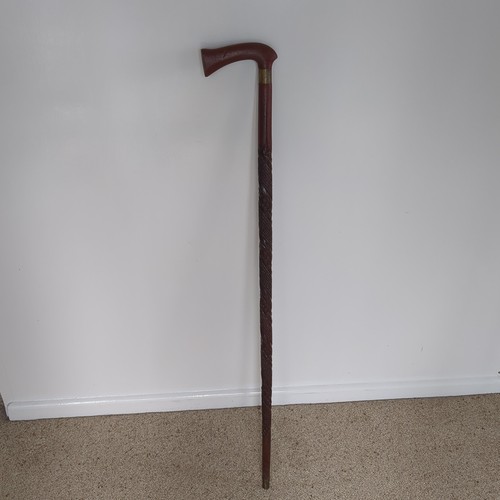 Vintage carved wooden walking - wooden,