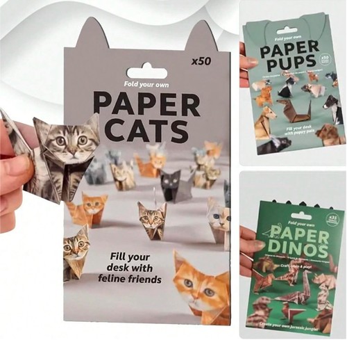 Diy paper cats sheets set - diy,