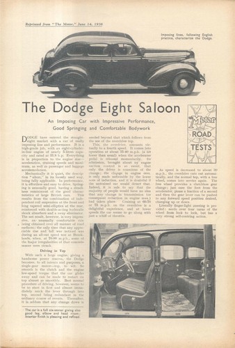 Dodge eight saloon original - saloon,