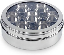 Authentic Spice Tin Masala Dabba Storage Box Set Stainless Steel by Buckingham