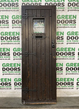 1930s ANTIQUE FRONT DOOR WOODEN WOOD SOLID OAK EXTERNAL EXTERIOR RECLAIMED