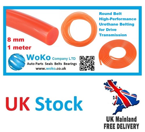 8mm polyurethane round - 8mm, drive