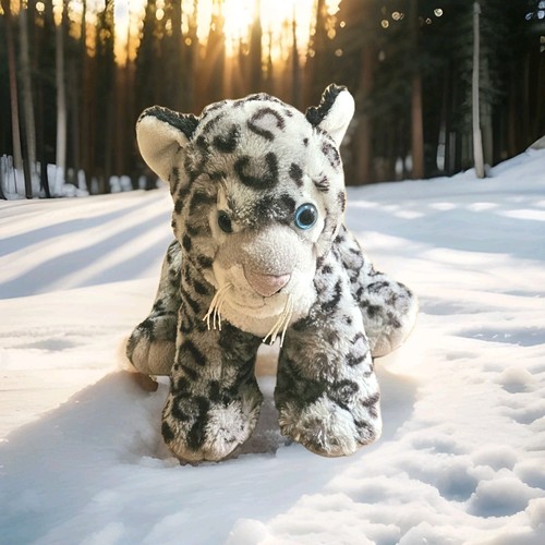 Snow leopard plush toy - snow,