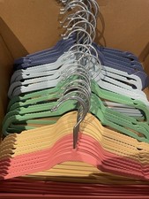 Colourful Kids Plastic Coat Hangers, 25-Pack, Metal Hook