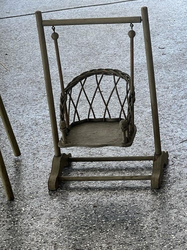 Wood dollhouse cradle - dollhouse,