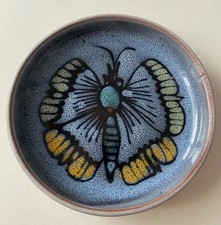 Wellhouse Art Studio Pottery Paignton Devon Plate Retro Butterfly trinket Dish