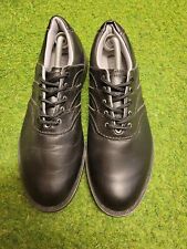 *Adidas Men’s Z TRAXION Golf Shoes Spikes Black Leather  UK 8 US 9 EU 42 Vgc*