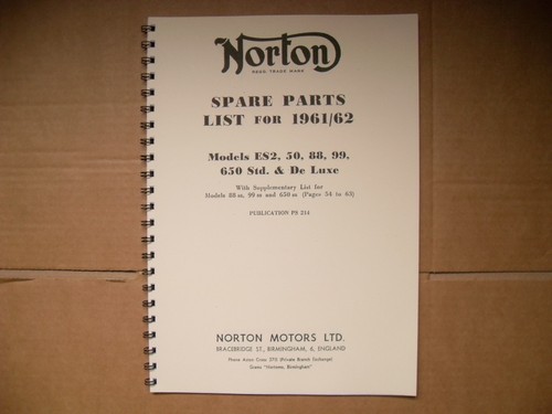 Norton parts book for - norton,