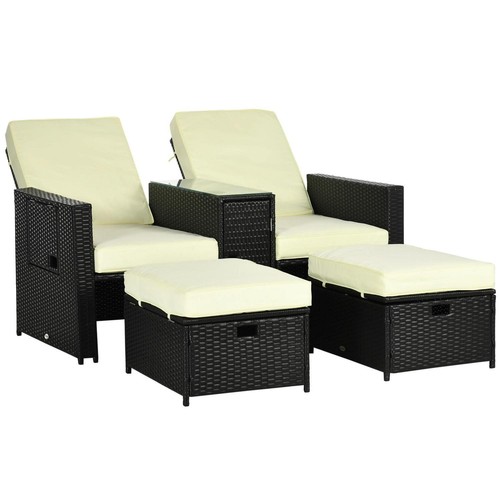 5pc rattan lounger outdoor - pe, lounger,