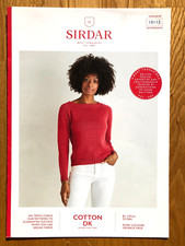 Sirdar 10112 knitting pattern ladies DK raglan sweater lace panel sides & sleeve