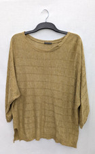 Oska Jumper Womens Size 1 Ochre Linen Knit Oversized Textured Minimalist Relaxed