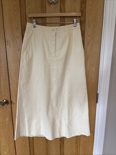 Annette Gortz long skirt size 36 8 Cream Butter Lambs Leather New Pockets Ecru