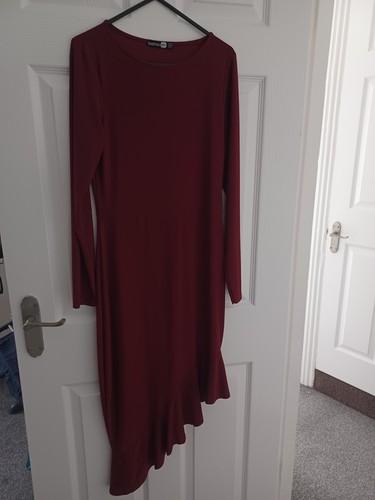 Boohoo night burgundy dress - boohoo,
