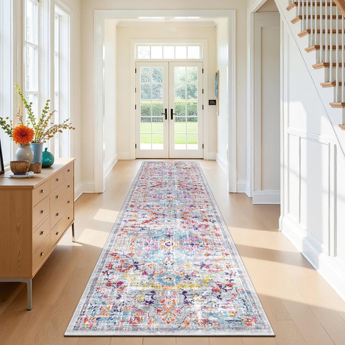 Distressed carpet long hallway - distressed,