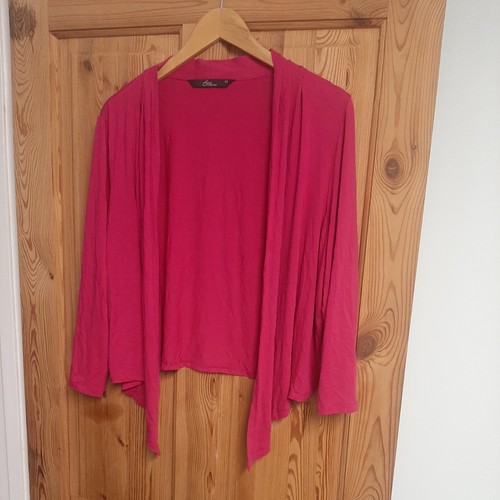 Ladies hot pink shrug - hot, 3/4