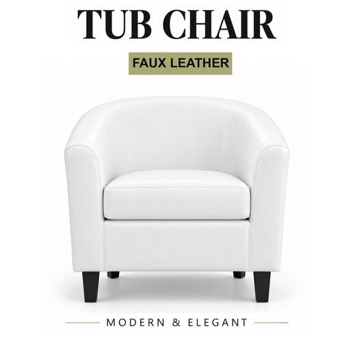 Faux leather tub chair - faux,