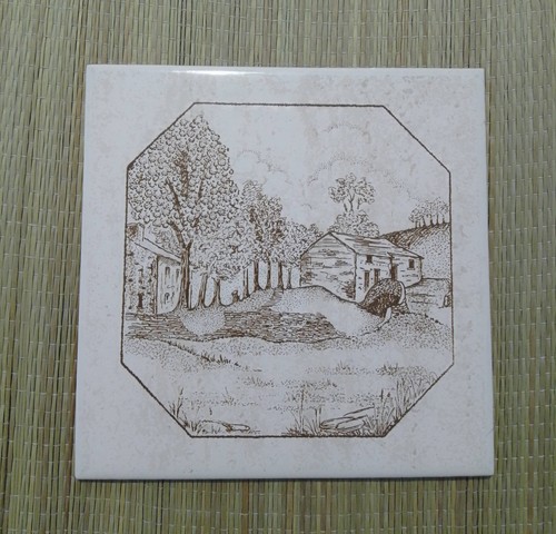 Semigres village scene tile - semigres,