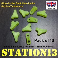 Illuminous Glow in the Dark - Line-Lok Camping Tent Guyline Tensioners (Pack 10)