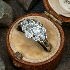 2Ct Round Diamond Vintage Art