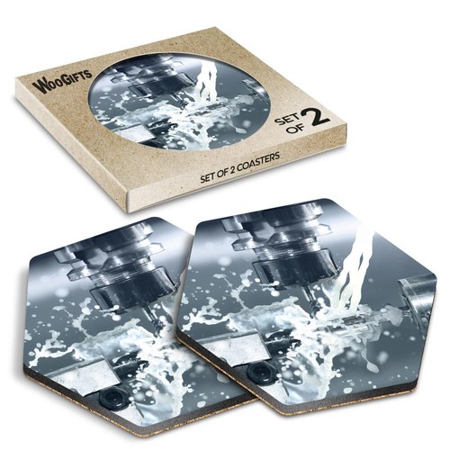 Hexagon mdf coaster - coaster, metal