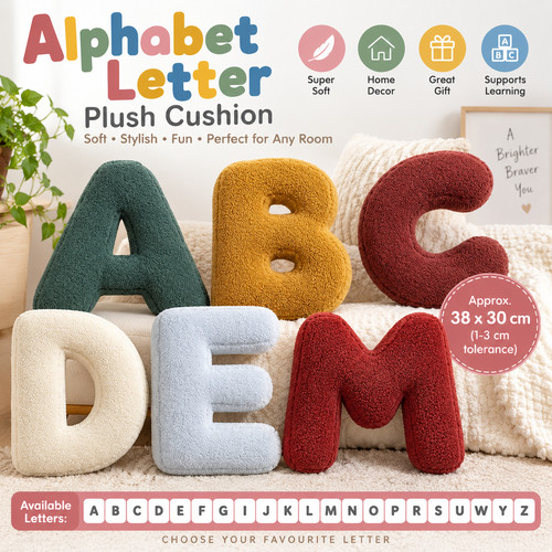 Alphabet letter plush cushion - letter,