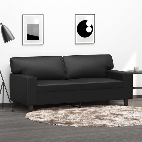 Seater sofa black faux - 2-seater,
