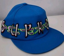 FW23 Supreme AOI Spellout 5-panel blue hat cap embroidered artwork by AOI 