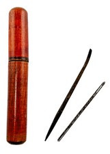 Antique Wooden Needle Case