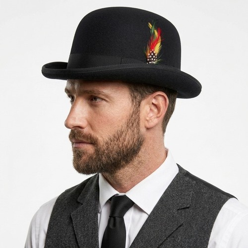 Men classic black pure - black, wool