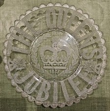 Queen Victoria Diamond Jubilee Glass Plate 1897  With Some Damage But Complete
