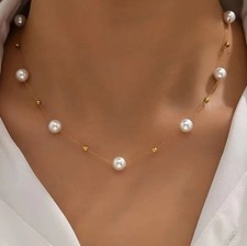 Pearl necklace chain - necklace,