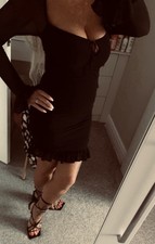 Oh Polly Black Dress Mesh