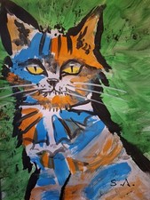 Bold Urban Expressionism Cat