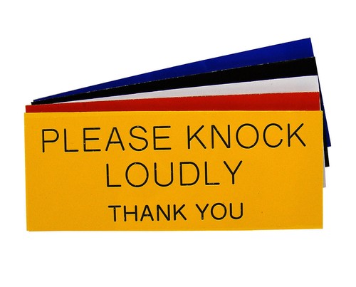 Engraved plaque please knock - plaque,