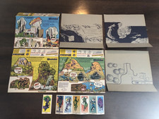 9 Vintage Weetabix DC Comics Trade Cards and all 3 Action Display Scenes 1979