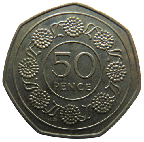 1988 gibraltar 50p fifty - fifty, pence