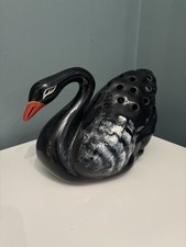 Painted Black Swan Ornament
