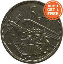 5 PESETAS SPANISH COIN -