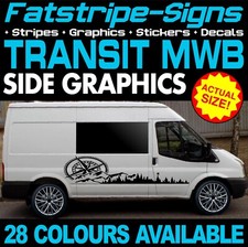 to fit FORD TRANSIT MWB GRAPHICS STICKERS STRIPES DECALS MK6 MK7 CAMPER VAN