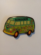 Benidorm Fridge Magnet VW Camper Van Peace Love Souvenir Flowers 